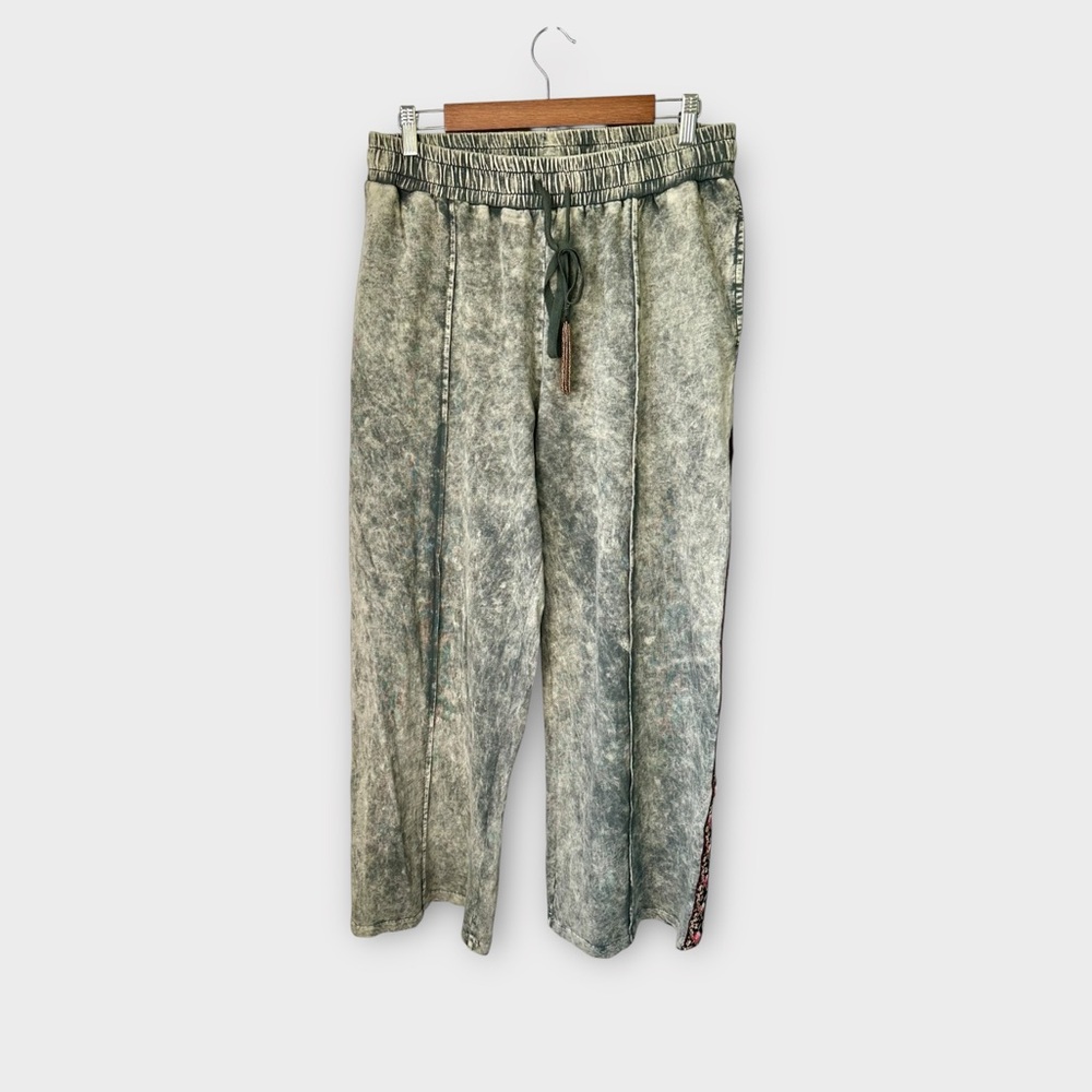 Aratta Silent Journey Juliette Wide Leg Embroidered Stone Wash Trouser Pants - Picture 3 of 9